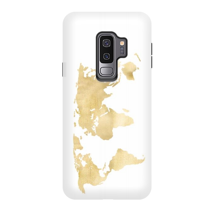 Galaxy S9 plus StrongFit Gold World Map by Tangerine-Tane