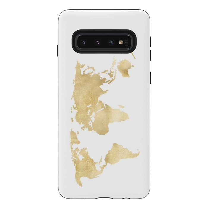 Galaxy S10 StrongFit Gold World Map by Tangerine-Tane