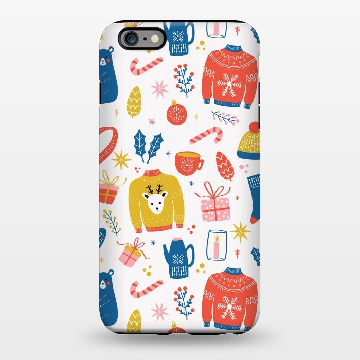iPhone 6/6s plus StrongFit Christmas pattern, white by Jelena Obradovic