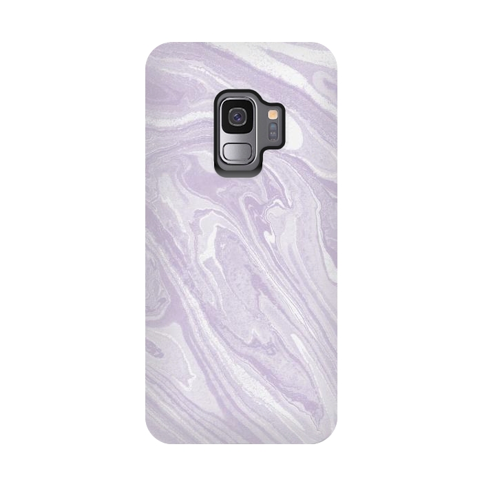 Galaxy S9 StrongFit Pastel Purple lavender liquid marble by Oana 