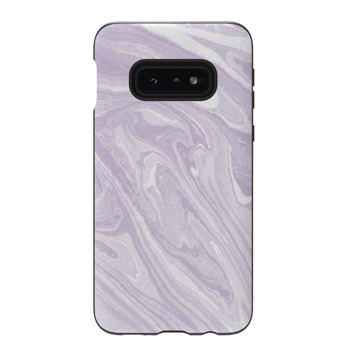 Galaxy S10e StrongFit Pastel Purple lavender liquid marble by Oana 