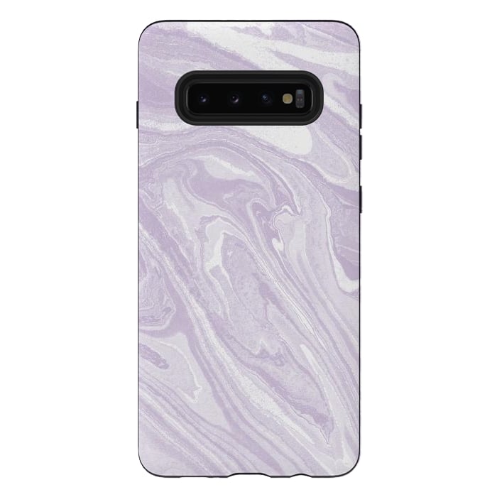 Galaxy S10 plus StrongFit Pastel Purple lavender liquid marble by Oana 