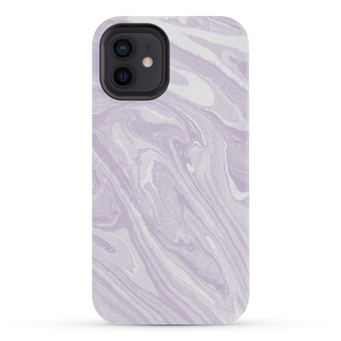 iPhone 12 mini StrongFit Pastel Purple lavender liquid marble by Oana 
