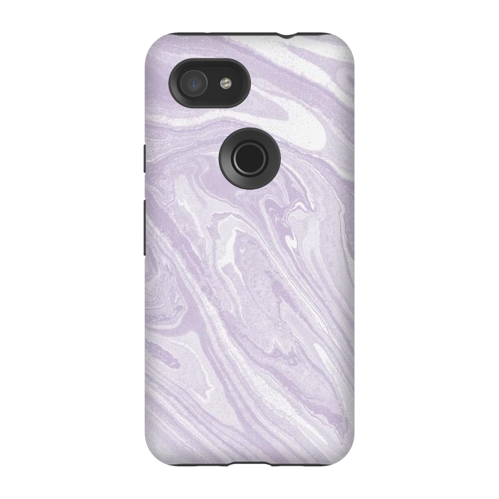 Pixel 3A StrongFit Pastel Purple lavender liquid marble by Oana 
