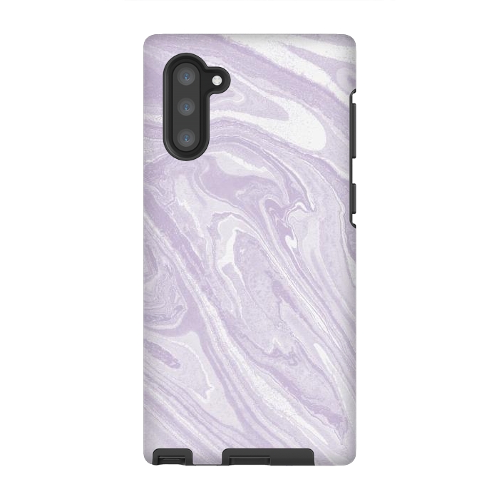 Galaxy Note 10 StrongFit Pastel Purple lavender liquid marble by Oana 