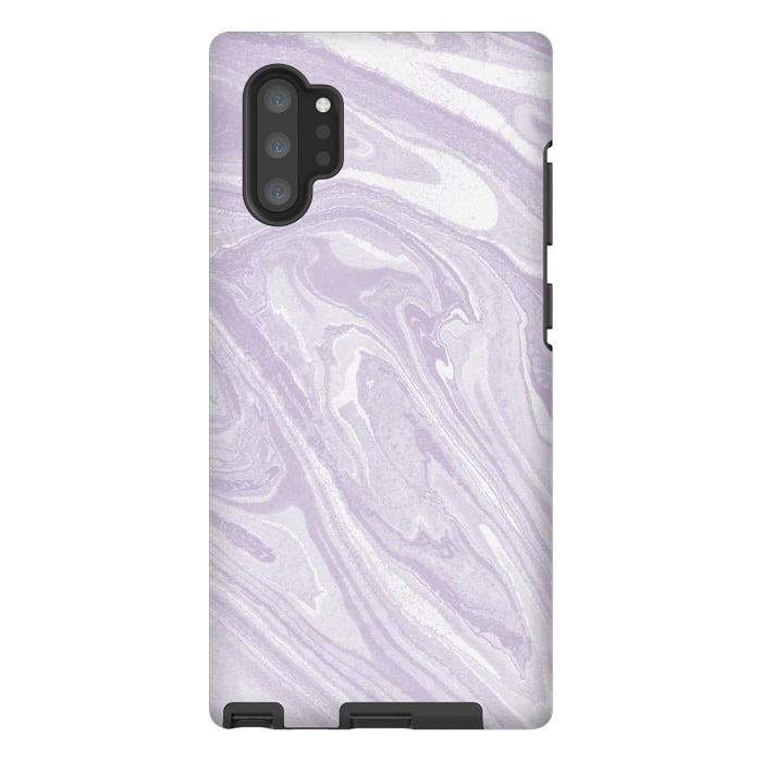 Galaxy Note 10 plus StrongFit Pastel Purple lavender liquid marble by Oana 