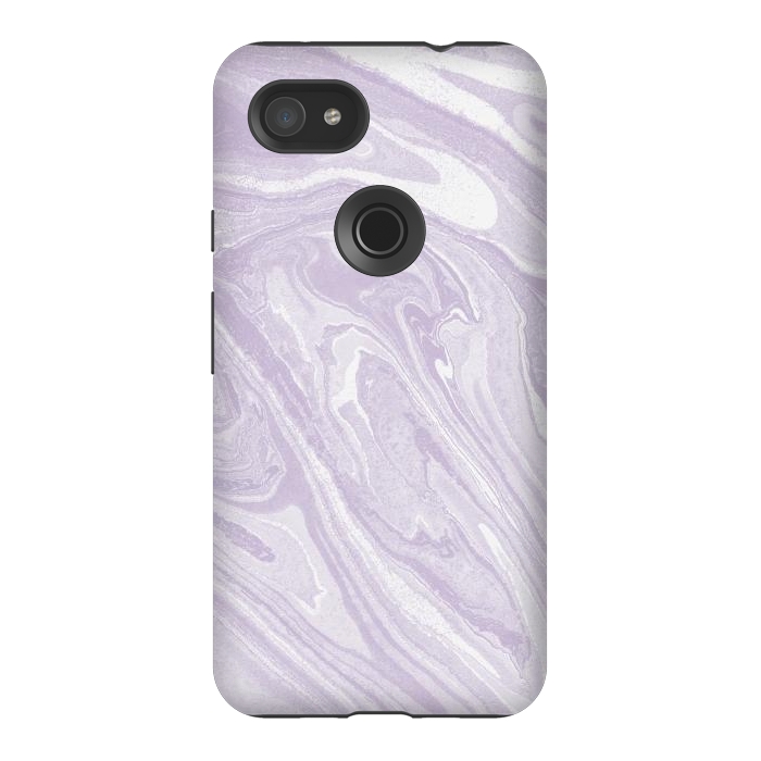 Pixel 3AXL StrongFit Pastel Purple lavender liquid marble by Oana 