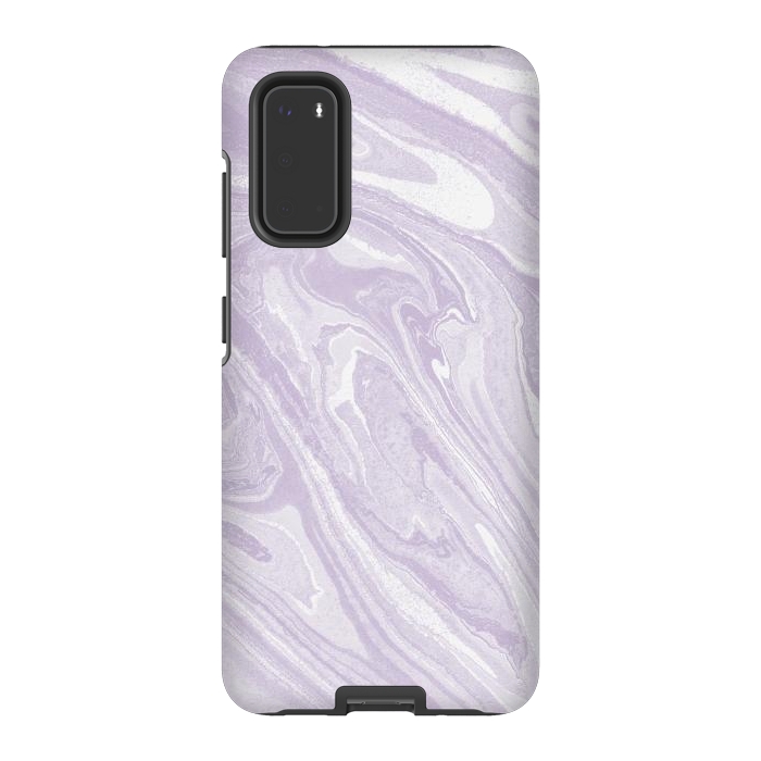 Galaxy S20 StrongFit Pastel Purple lavender liquid marble by Oana 