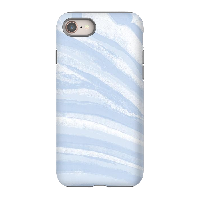 iPhone 8 StrongFit Baby blue pastel marble stripes by Oana 