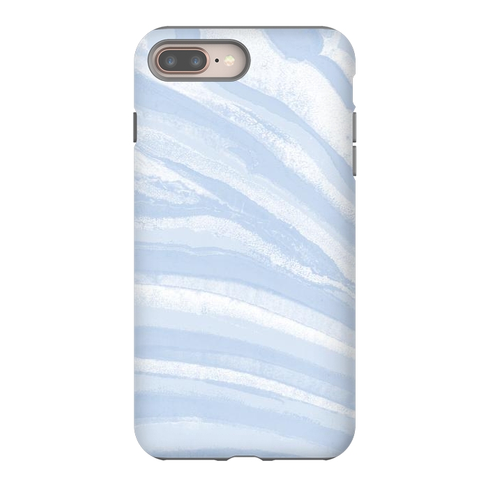 iPhone 8 plus StrongFit Baby blue pastel marble stripes by Oana 