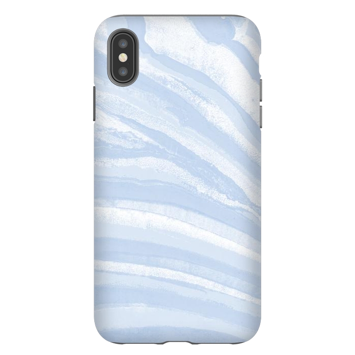 iPhone Xs Max StrongFit Baby blue pastel marble stripes by Oana 