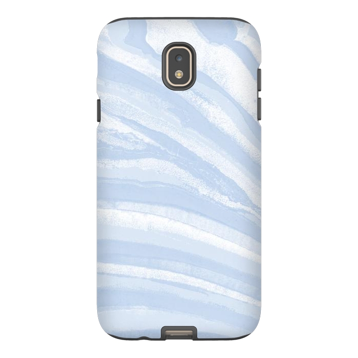 Galaxy J7 StrongFit Baby blue pastel marble stripes by Oana 