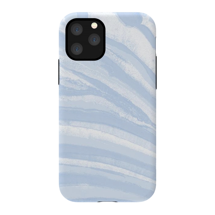 iPhone 11 Pro StrongFit Baby blue pastel marble stripes by Oana 