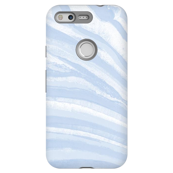Pixel StrongFit Baby blue pastel marble stripes by Oana 