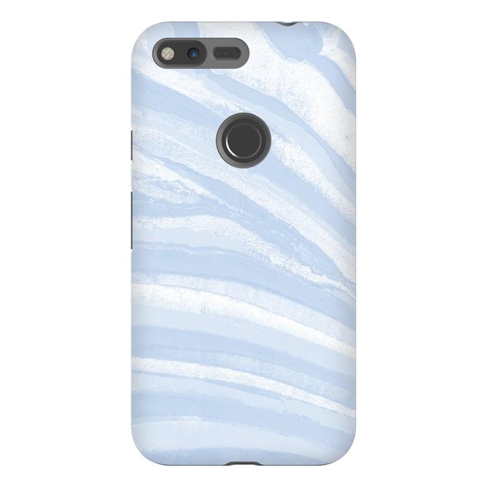 Pixel XL StrongFit Baby blue pastel marble stripes by Oana 
