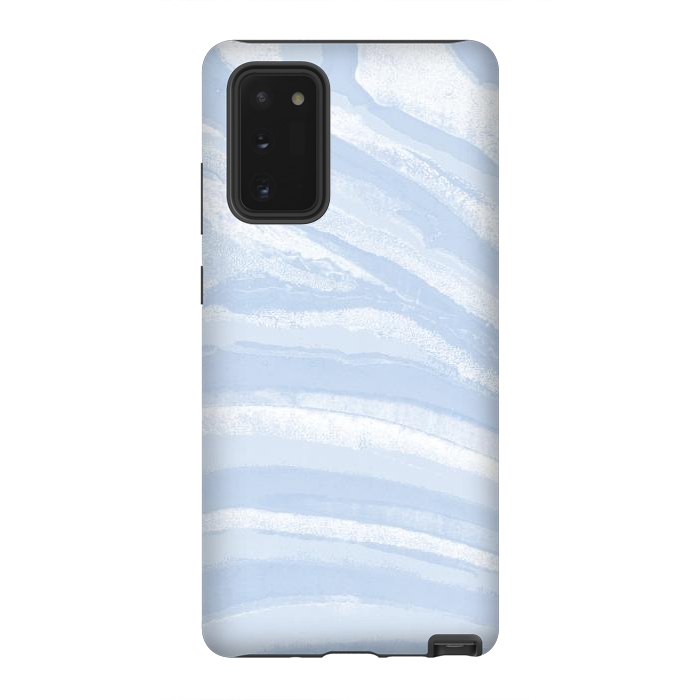Galaxy Note 20 StrongFit Baby blue pastel marble stripes by Oana 