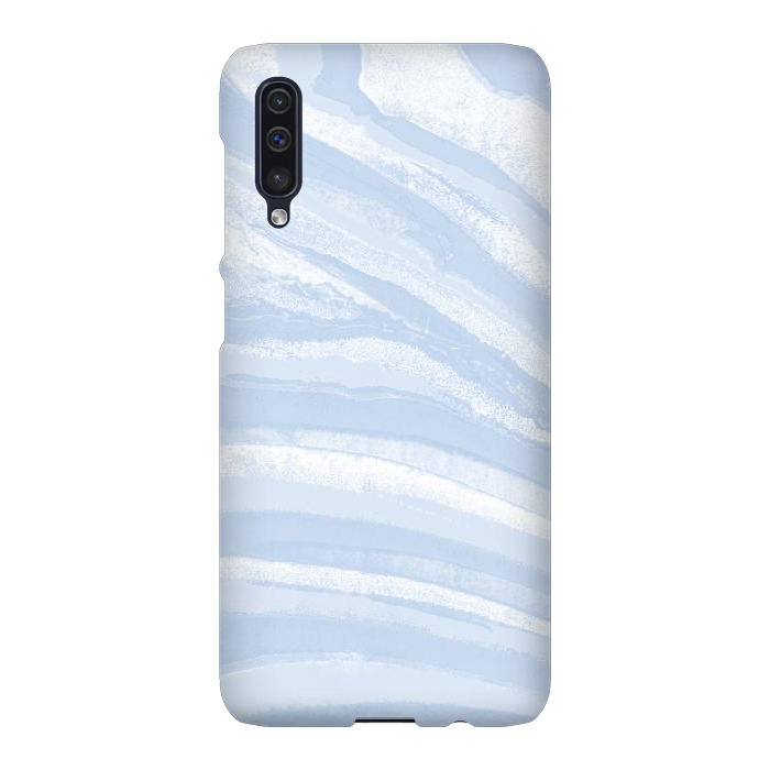 Galaxy A50 SlimFit Baby blue pastel marble stripes by Oana 
