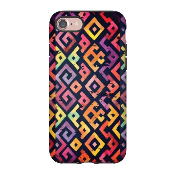 iPhone 7 StrongFit coloured squared pattern by MALLIKA