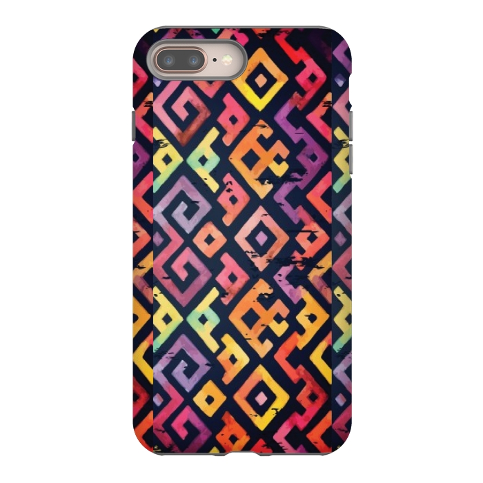 iPhone 7 plus StrongFit coloured squared pattern by MALLIKA