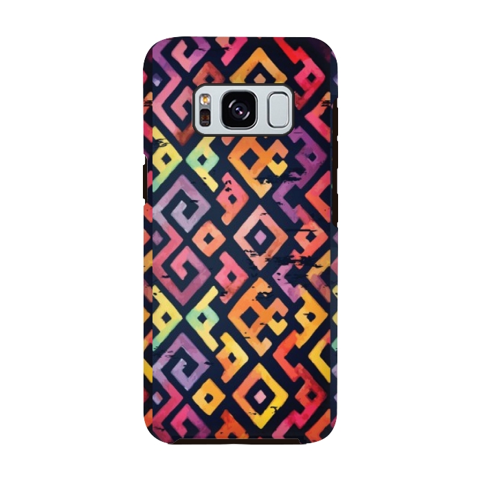 Galaxy S8 StrongFit coloured squared pattern by MALLIKA