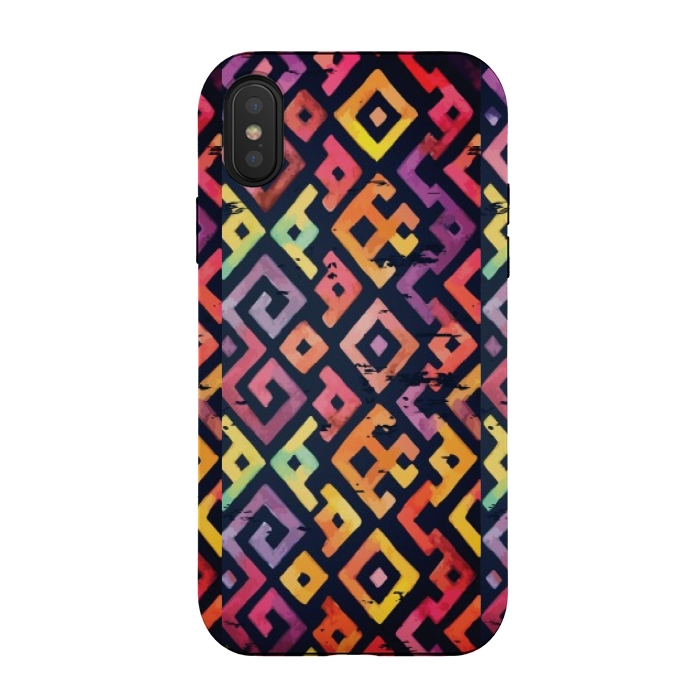 iPhone Xs / X StrongFit coloured squared pattern by MALLIKA