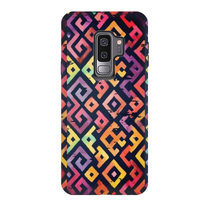 Galaxy S9 plus StrongFit coloured squared pattern by MALLIKA