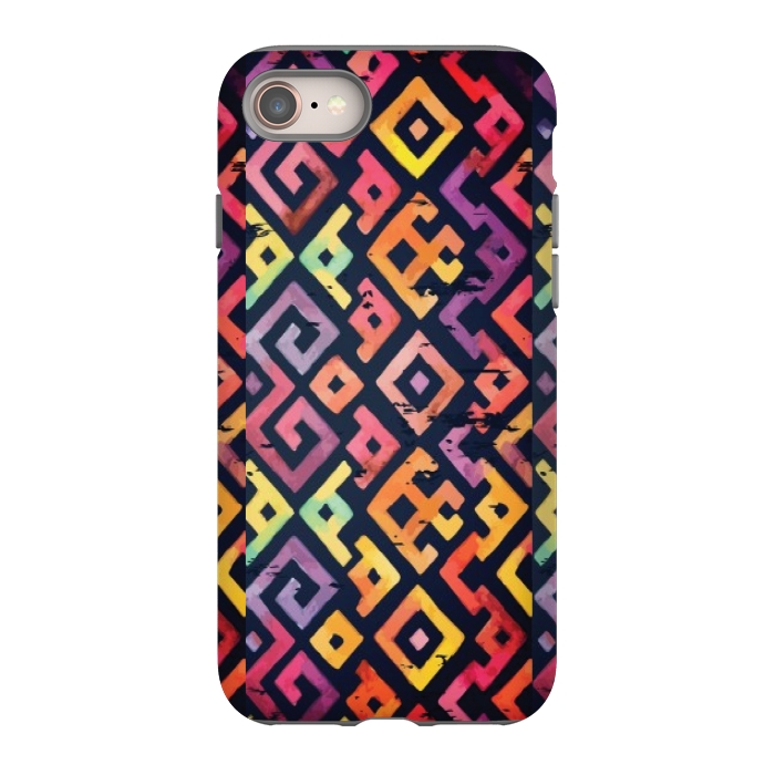 iPhone 8 StrongFit coloured squared pattern by MALLIKA