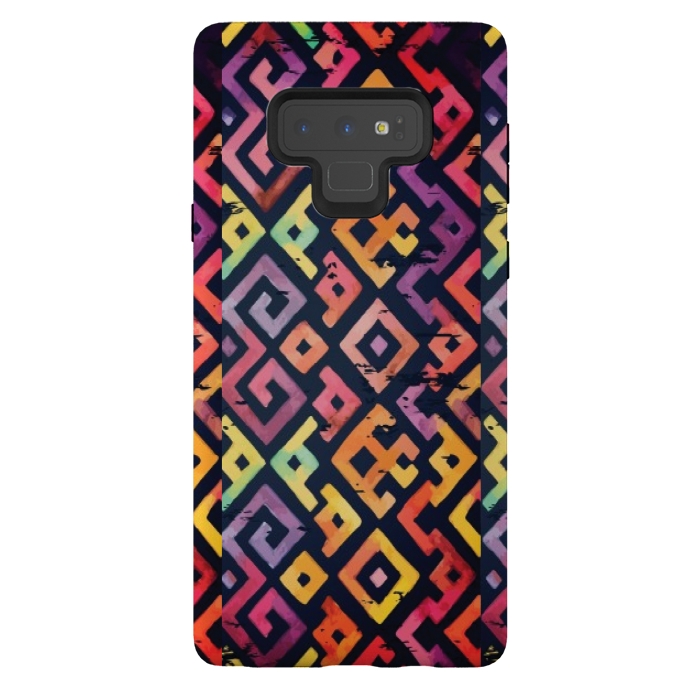 Galaxy Note 9 StrongFit coloured squared pattern by MALLIKA