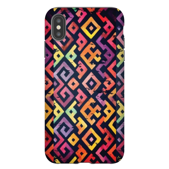 iPhone Xs Max StrongFit coloured squared pattern by MALLIKA