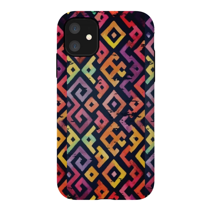 iPhone 11 StrongFit coloured squared pattern by MALLIKA