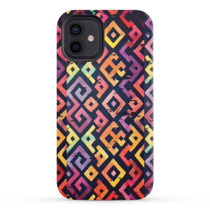 iPhone 12 StrongFit coloured squared pattern by MALLIKA