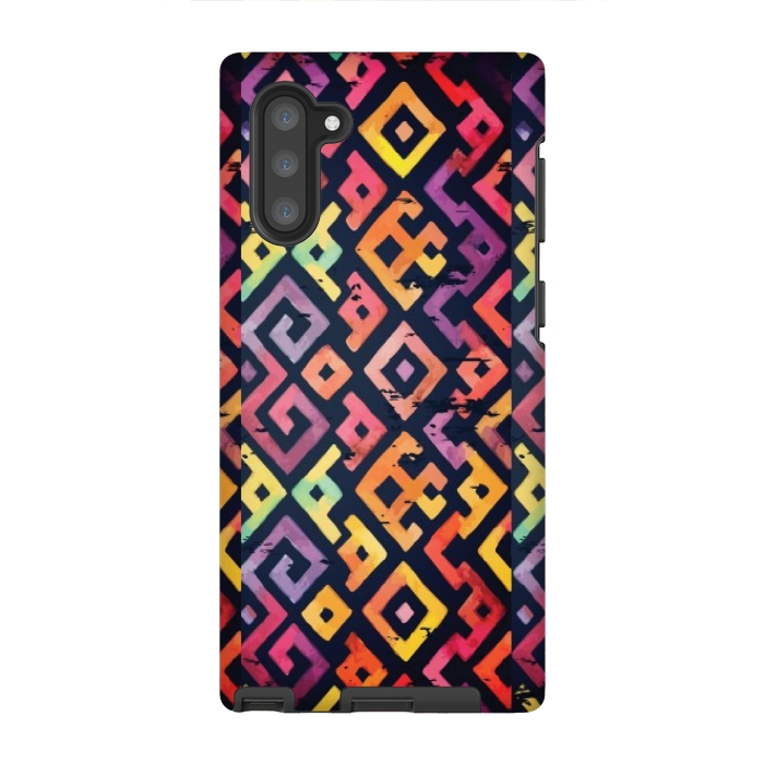 Galaxy Note 10 StrongFit coloured squared pattern by MALLIKA