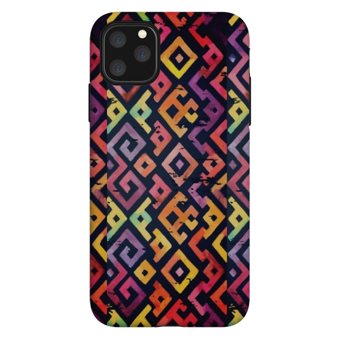 iPhone 11 Pro Max StrongFit coloured squared pattern by MALLIKA