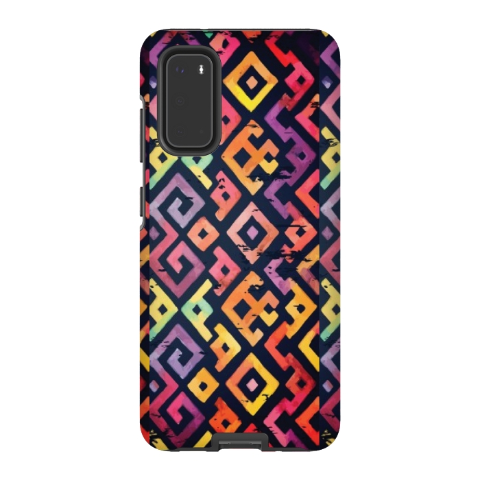 Galaxy S20 StrongFit coloured squared pattern by MALLIKA