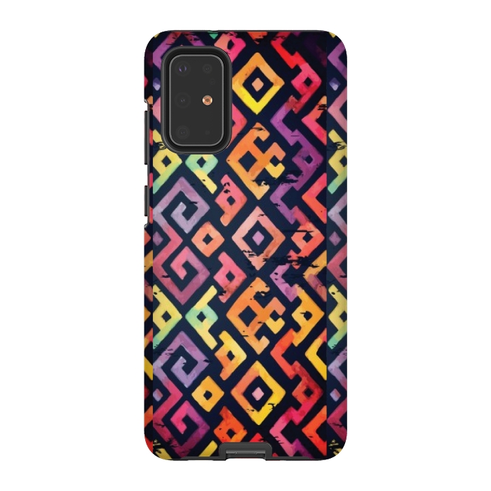 Galaxy S20 Plus StrongFit coloured squared pattern by MALLIKA