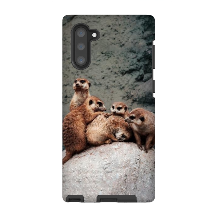 Galaxy Note 10 StrongFit Meerkat family by Laura Nagel