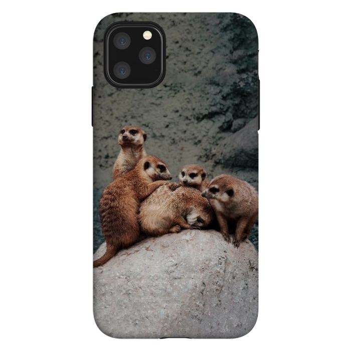iPhone 11 Pro Max StrongFit Meerkat family by Laura Nagel