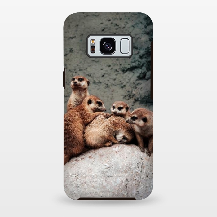 Galaxy S8 plus StrongFit Meerkat family by Laura Nagel