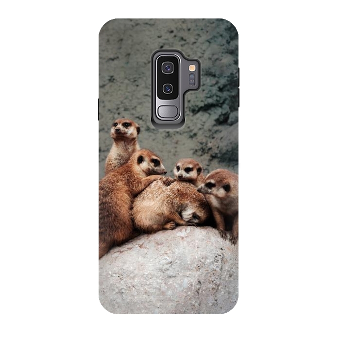 Galaxy S9 plus StrongFit Meerkat family by Laura Nagel