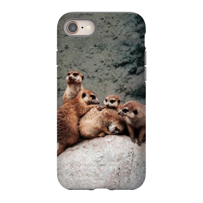 iPhone 8 StrongFit Meerkat family by Laura Nagel