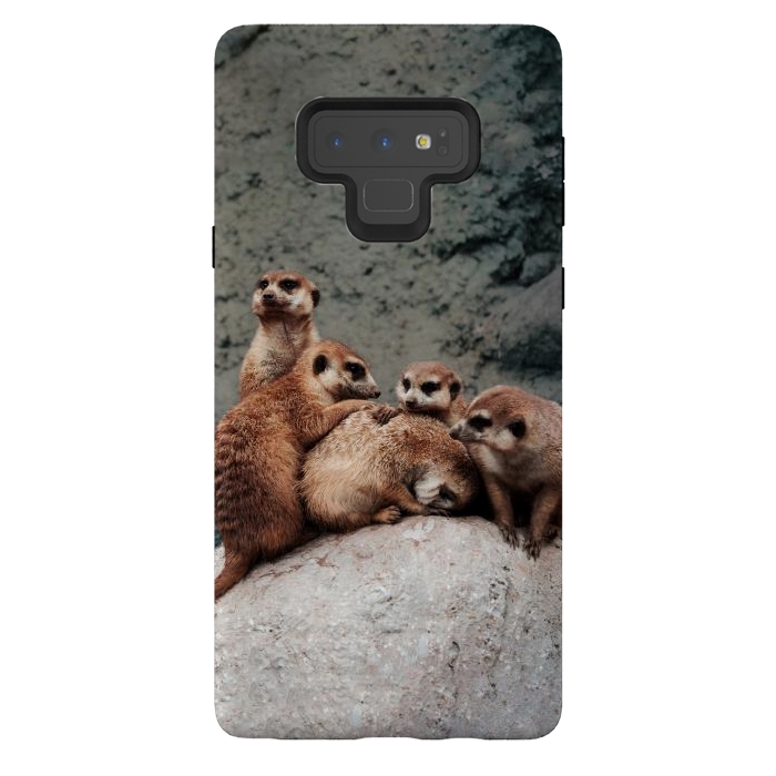 Galaxy Note 9 StrongFit Meerkat family by Laura Nagel