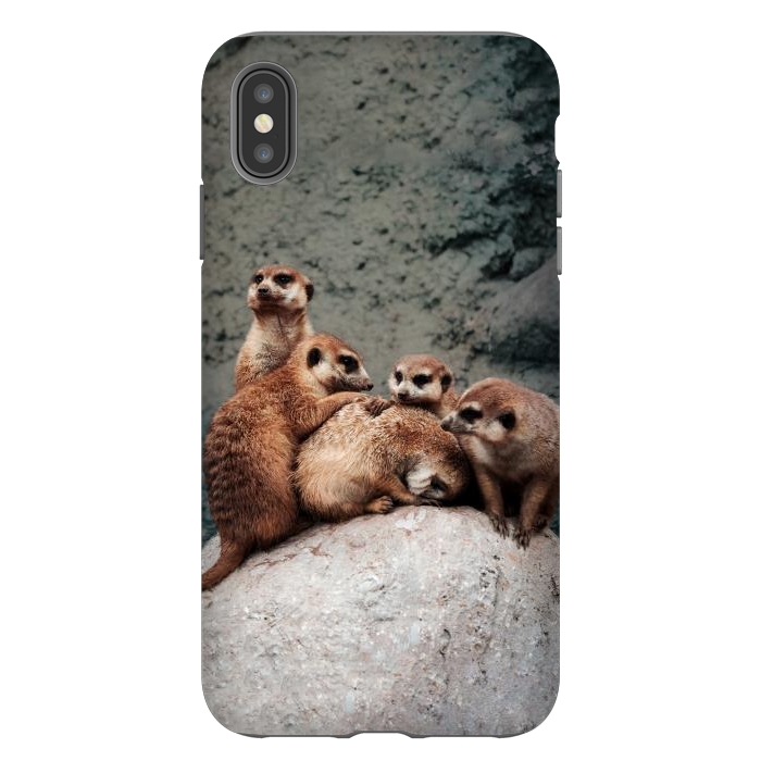 iPhone Xs Max StrongFit Meerkat family by Laura Nagel