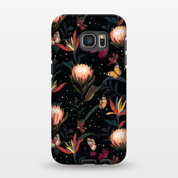 Galaxy S7 EDGE StrongFit copper floral pattern by MALLIKA