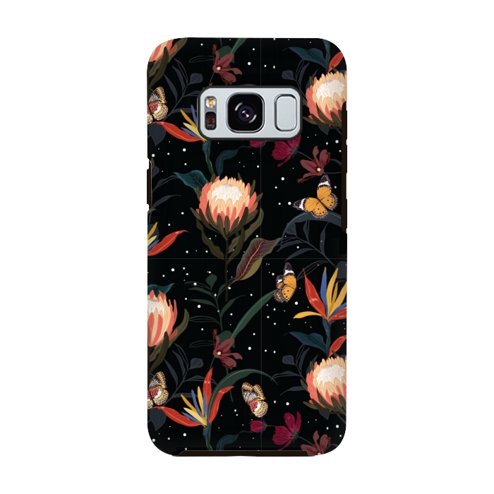 Galaxy S8 StrongFit copper floral pattern by MALLIKA
