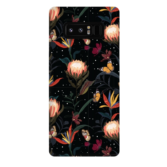 Galaxy Note 8 StrongFit copper floral pattern by MALLIKA