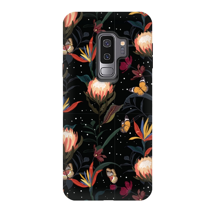 Galaxy S9 plus StrongFit copper floral pattern by MALLIKA