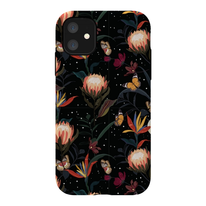 iPhone 11 StrongFit copper floral pattern by MALLIKA