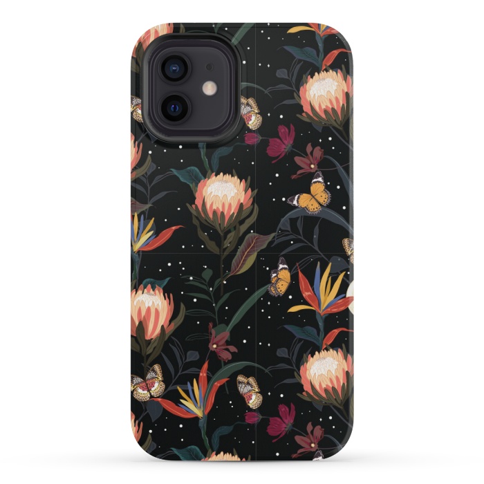 iPhone 12 mini StrongFit copper floral pattern by MALLIKA