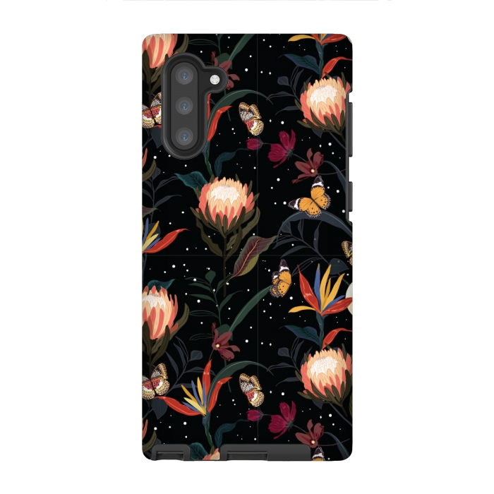 Galaxy Note 10 StrongFit copper floral pattern by MALLIKA
