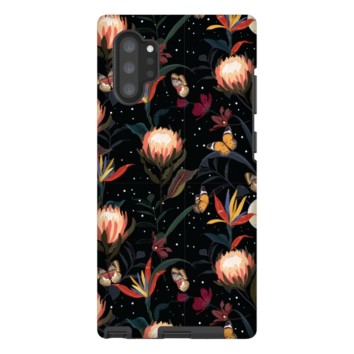 Galaxy Note 10 plus StrongFit copper floral pattern by MALLIKA